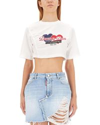 DSquared² - Cropped Fit T-Shirt - Lyst