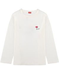 KENZO - T-Shirt "Tulip" A Manica Lunga - Lyst