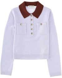 Self-Portrait - Jersey With Contrasting Collar - Lyst