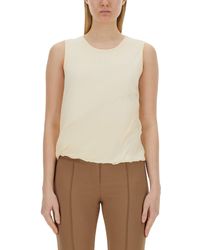 Helmut Lang - Relaxed Fit Cotton Tank Top With Frayed Hem - Lyst