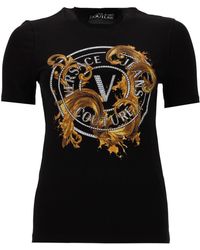 Versace Jeans Couture - T-Shirt Con Stampa Logo - Lyst