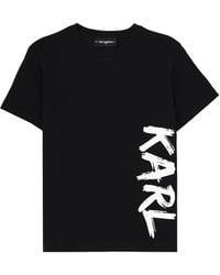 KARL LAGERFELD - T-Shirts Con Stampa Logo - Lyst