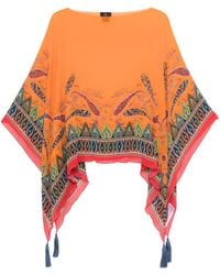 Etro - Poncho Top With Paisley Pattern - Lyst