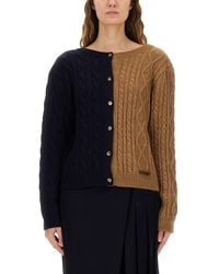 Moschino - Two-Tone Alpaca Blend Cardigan - Lyst