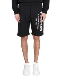 McQueen - Bermuda Shorts With Graffiti Logo Print - Lyst