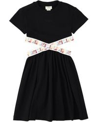 Fendi - Abito Con Bande Incrociate Elasticizzate Con Logo Ff - Lyst