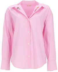 MC2 Saint Barth - Camicia A Righe Con Ricamo - Lyst