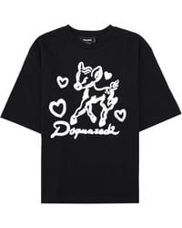 DSquared² - T-Shirt Con Stampa E Logo - Lyst