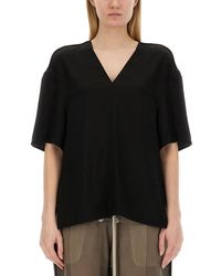 Rick Owens - V-Neck T-Shirt - Lyst