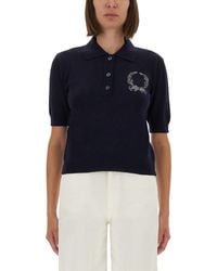 Moschino - Short-Sleeve Wool Polo Shirt - Lyst