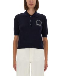 Moschino - Short-Sleeve Wool Polo Shirt - Lyst