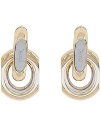 Saint Laurent - Orecchini "Cassandre" A Doppio Anello - Lyst