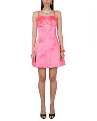 Patou - Dress With Satin Cut-out Details - Lyst