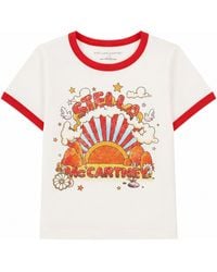 Stella McCartney - T-Shirt Con Bordi A Contrasto E Stampa Grafica - Lyst