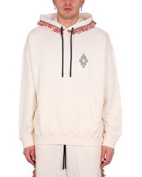 Marcelo Burlon - Fringe Detail Sweatshirt With Hood - Lyst