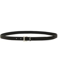 Saint Laurent - Logo Plaque Buckled Belt - Lyst