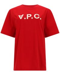A.P.C. - Logo Crew Neck T-Shirt - Lyst
