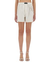 Marine Serre - Upcycled Linen Shorts - Lyst