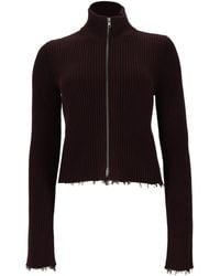 MM6 by Maison Margiela - Cardigan A Coste Con Zip - Lyst