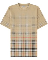 Burberry - T-Shirt Con Stampa Check - Lyst
