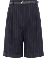 Max Mara - Wool Bermuda Shorts With Belt - Lyst