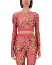Versace Jeans Couture - "Outline Baroque" Short Top - Lyst