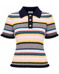 CASABLANCA - Maglia Polo Con Motivo Chevron - Lyst