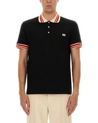 Valentino - Cotton Pique Polo Shirt With "Vlogo" Patch - Lyst