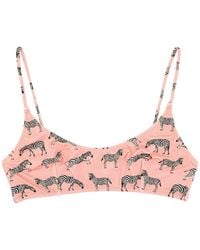MC2 Saint Barth - Animal Print Bikini Top Swimwear - Lyst