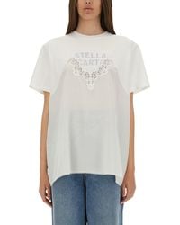Stella McCartney - Relaxed-Fit T-Shirt With Lace Insert - Lyst