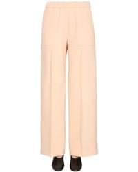 Jil Sander - Wide-Leg Wool Trousers With Elasticized Waistband - Lyst
