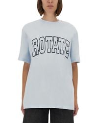 ROTATE BIRGER CHRISTENSEN - Logo Crew Neck T-Shirt - Lyst
