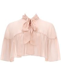 Max Mara - Silk Cape With Bow - Lyst