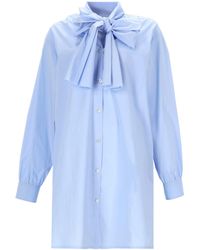 Moschino - Light Shirt Ribbon Gown Dress - Lyst