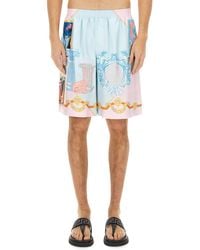Versace - Silk Shorts With Refined Silhouette - Lyst