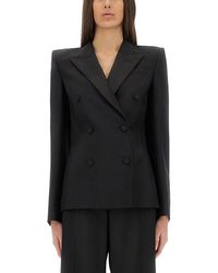 McQueen - Giacca Doppiopetto Con Spalle Voluminose - Lyst