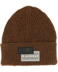 MM6 by Maison Martin Margiela - Beanie Hat With Logo - Lyst