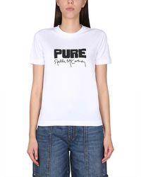 Stella McCartney - Cotton T-Shirt With Bold Logo Detail - Lyst