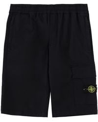 Stone Island - Shorts Regular Fit Con Patch Logo - Lyst