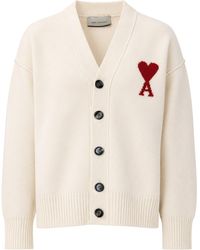 Ami Paris - Cardigan Con Logo - Lyst