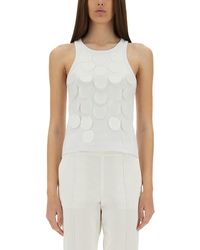 MSGM - Ribbed Cotton Top - Lyst