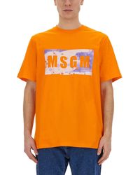 MSGM - T-Shirt Con Logo - Lyst