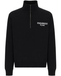 DSquared² - Felpa Con Zip Corta - Lyst