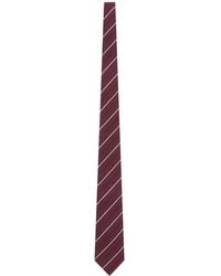 Saint Laurent - Silk And Wool Striped Wide Tie - Lyst