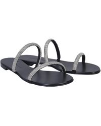 Giuseppe Zanotti SANDALO CROISETTE CRYSTAL IN SUEDE - Nero