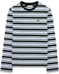 Lacoste - T-Shirt A Righe Con Logo - Lyst
