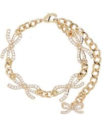 Self-Portrait - Crystal Bow Bracelet Copper Bracelets - Lyst
