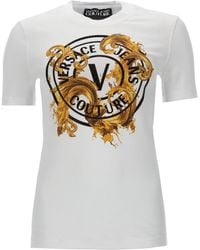 Versace Jeans Couture - T-Shirt Con Stampa Logo - Lyst