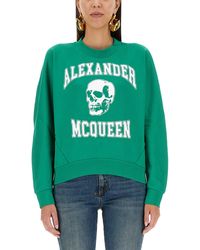 McQueen - 'Varsity Skull' Sweatshirt - Lyst