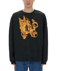 Palm Angels - Burning Monogram" Print Sweatshirt - Lyst